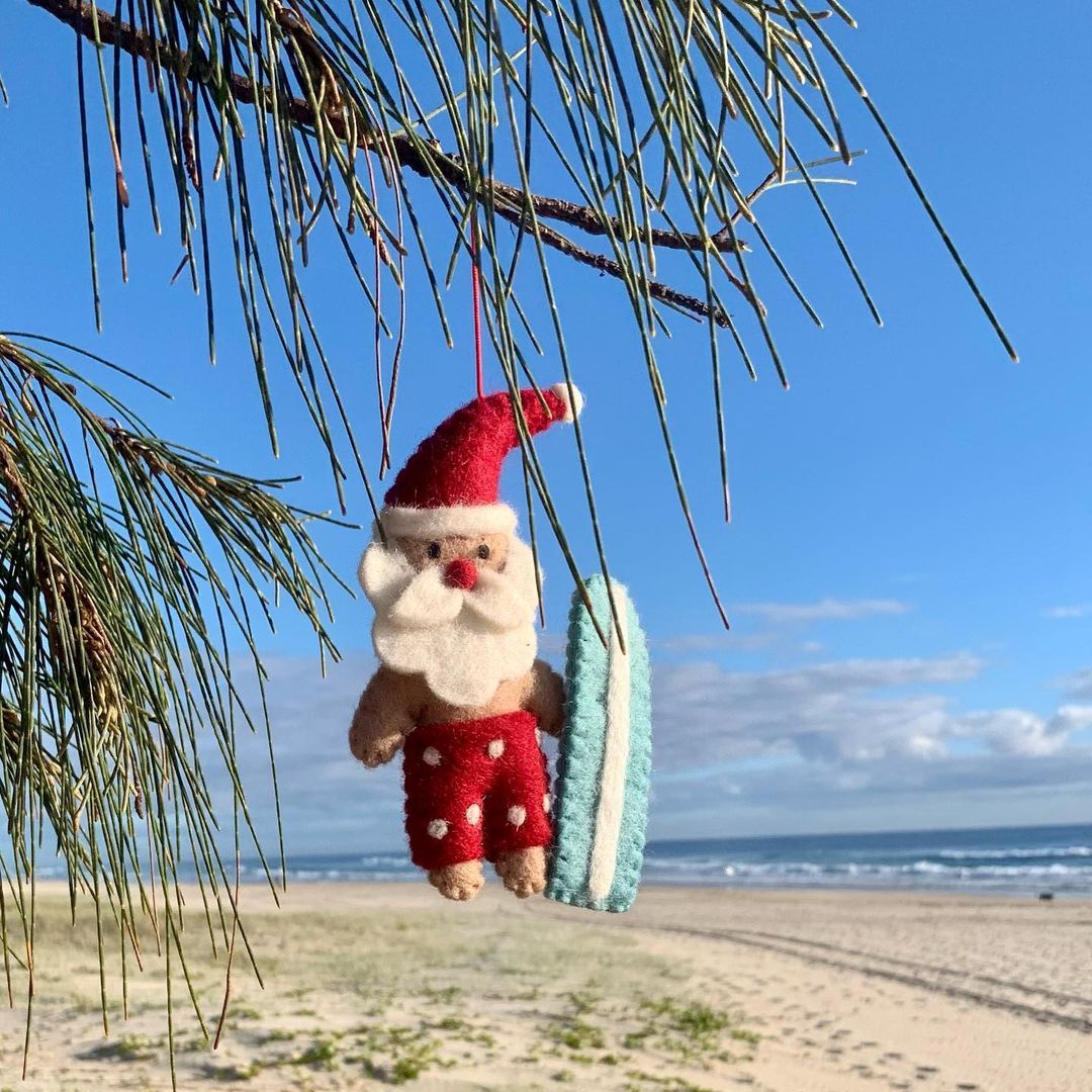 Pashom | Surfboard Santa Decoration - Red Shorts | Shut the Front Door