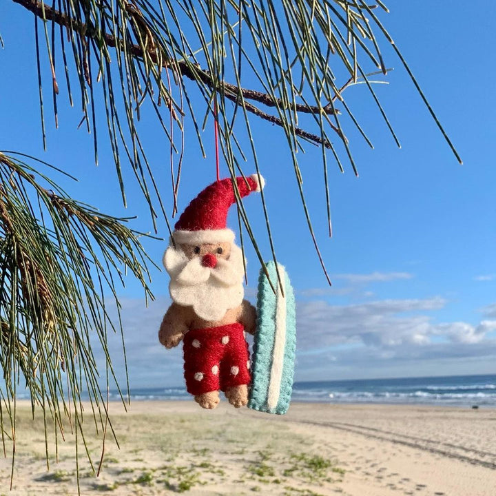 Pashom | Surfboard Santa Decoration - Red Shorts | Shut the Front Door