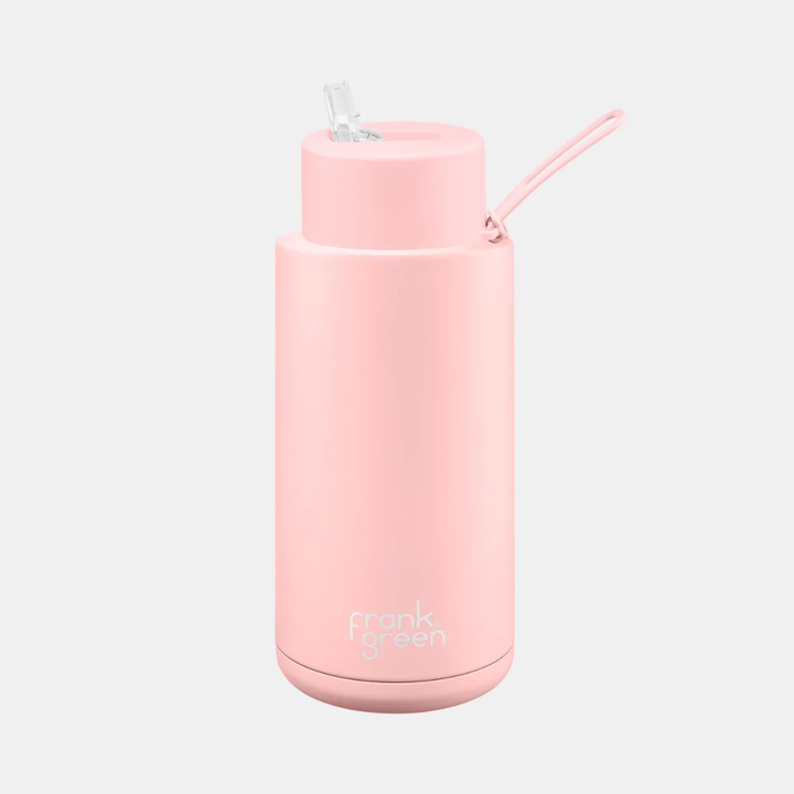 Frank Green | Ceramic Lined Reusable Bottle 34oz with Straw - Blushed | Shut the Front Door