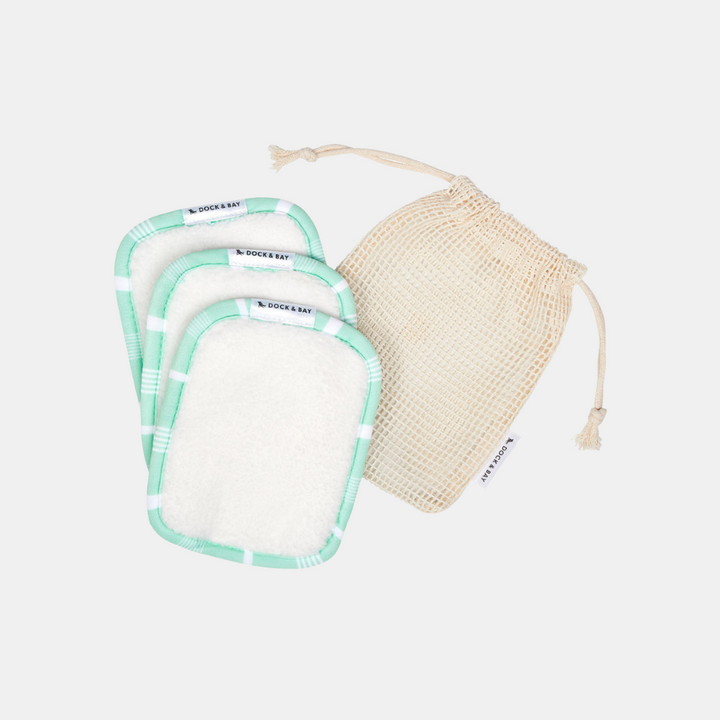 Dock & Bay | Reusable Makeup Wipes Pk3 - Eucalyptus Green | Shut the Front Door