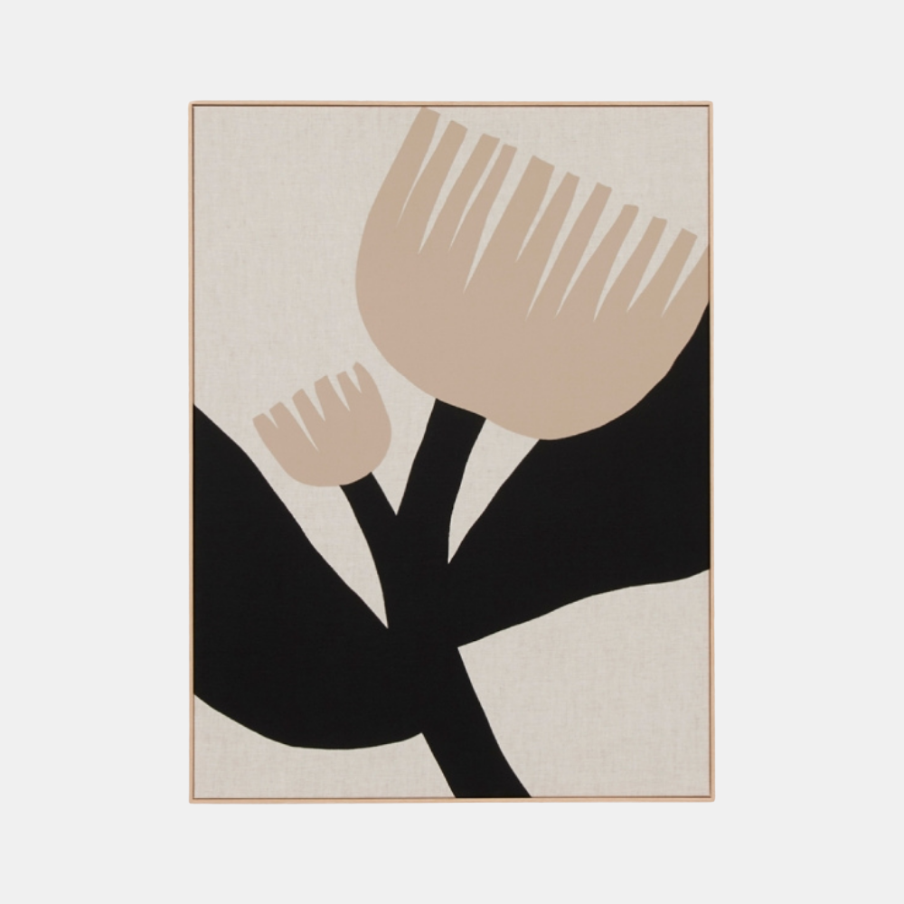 Middle of Nowhere | Framed Canvas - Bold Floral Taupe 1 | Shut the Front Door
