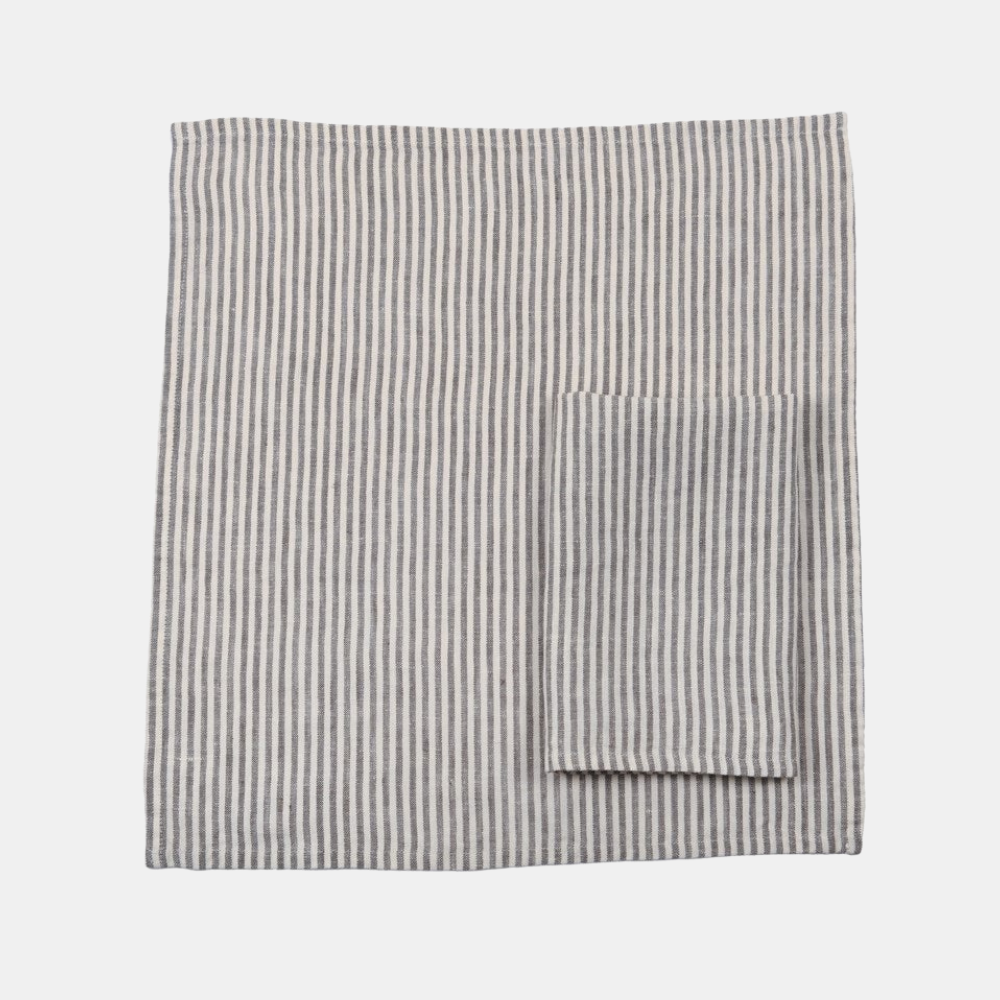 Raine & Humble | Linen Stripe Napkin - Storm | Shut the Front Door