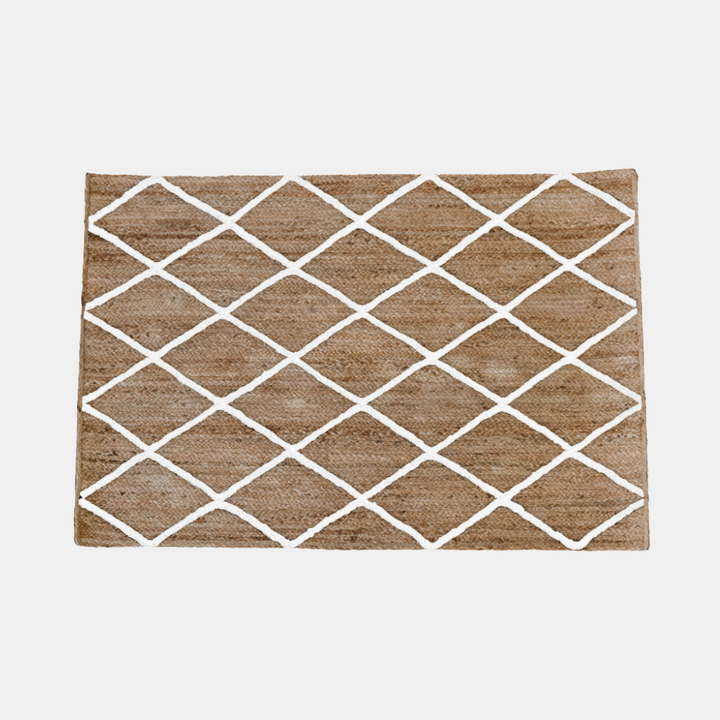 Garcia | Diamond Jute Mat - White - 80 x 120 cm | Shut the Front Door