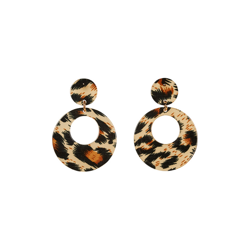 eb & ive | Maya Round Earring - Leopard | Shut the Front Door