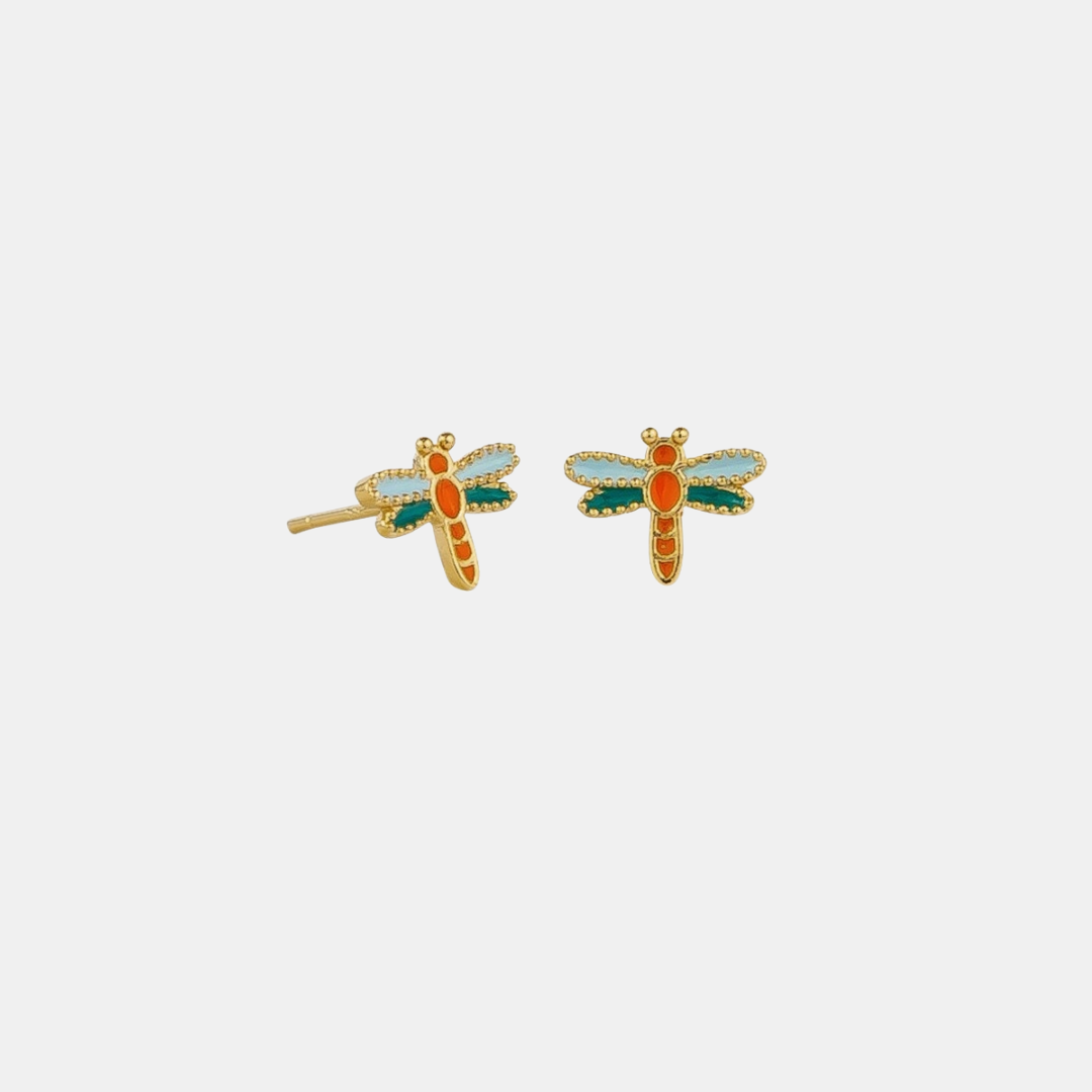 Gold dragonfly 2025 stud earrings