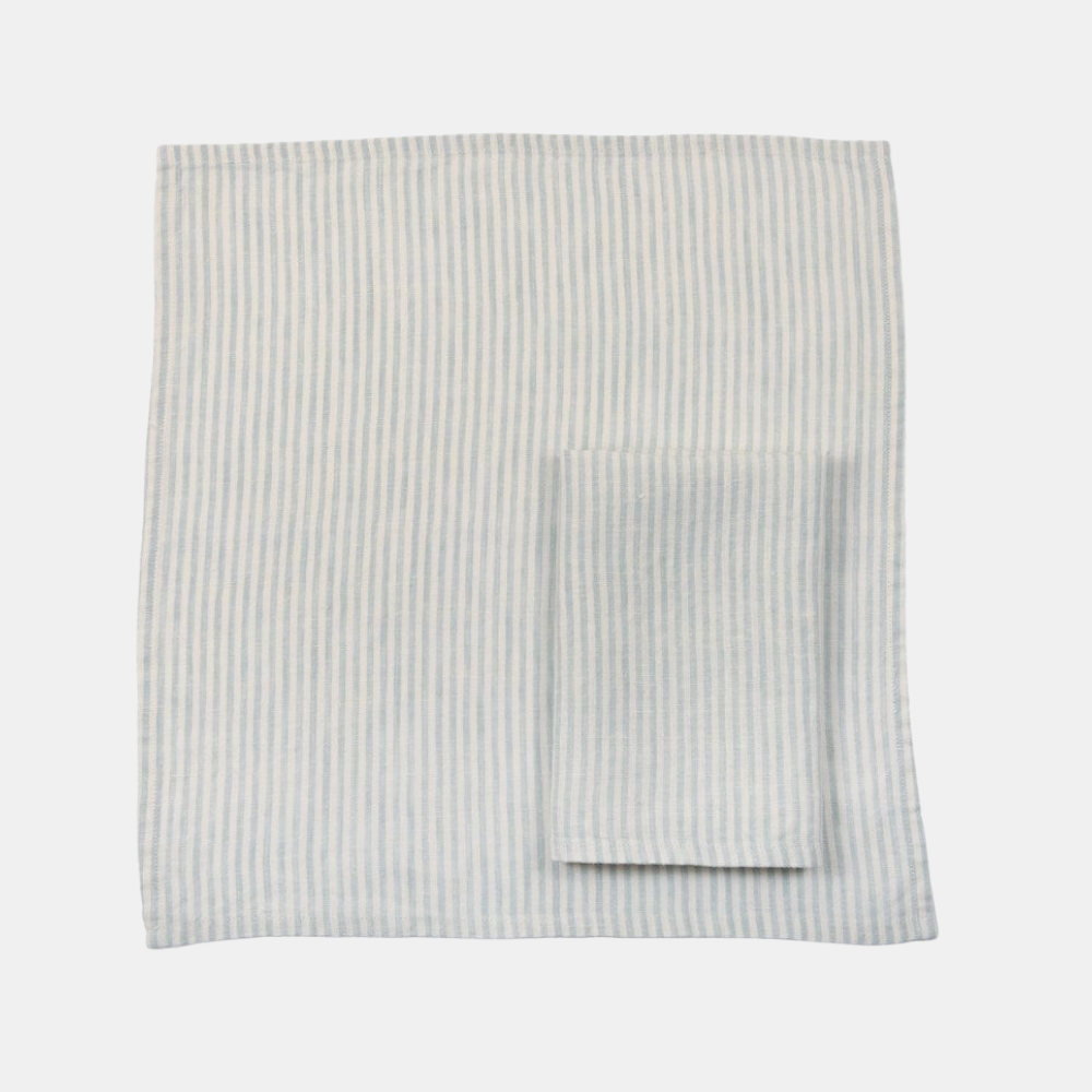 Raine & Humble | Linen Stripe Napkin - Sky Grey | Shut the Front Door