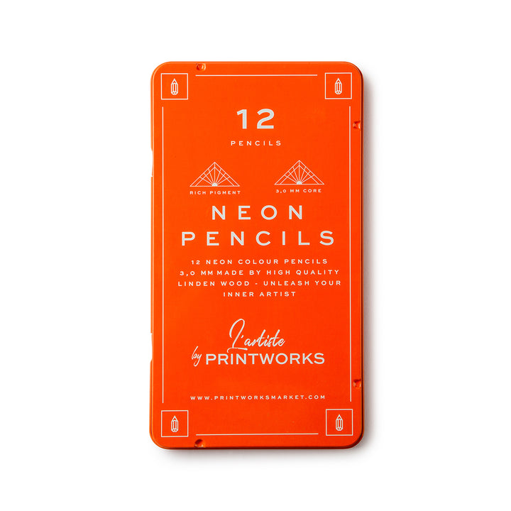 Printworks | Colour Pencils Set of 12 - Neon | Shut the Front Door