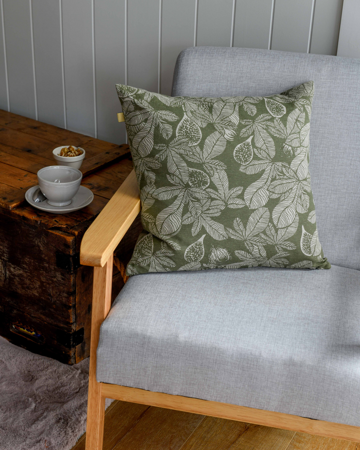 Raine & Humble | Fig Tree Cushion 45x45cm - Burnt Olive | Shut the Front Door