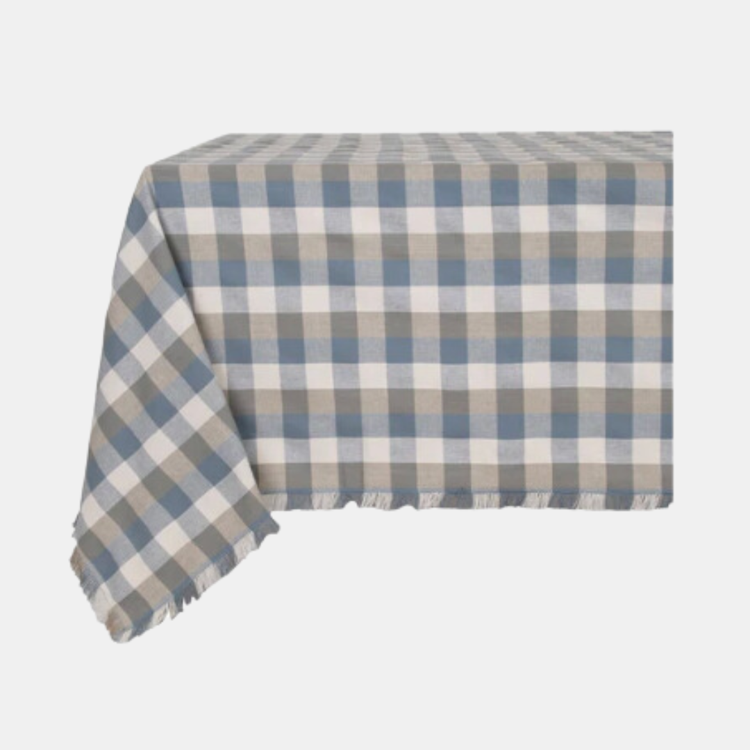 Raine & Humble | Double Check Tablecloth - Blue Haze | Shut the Front Door