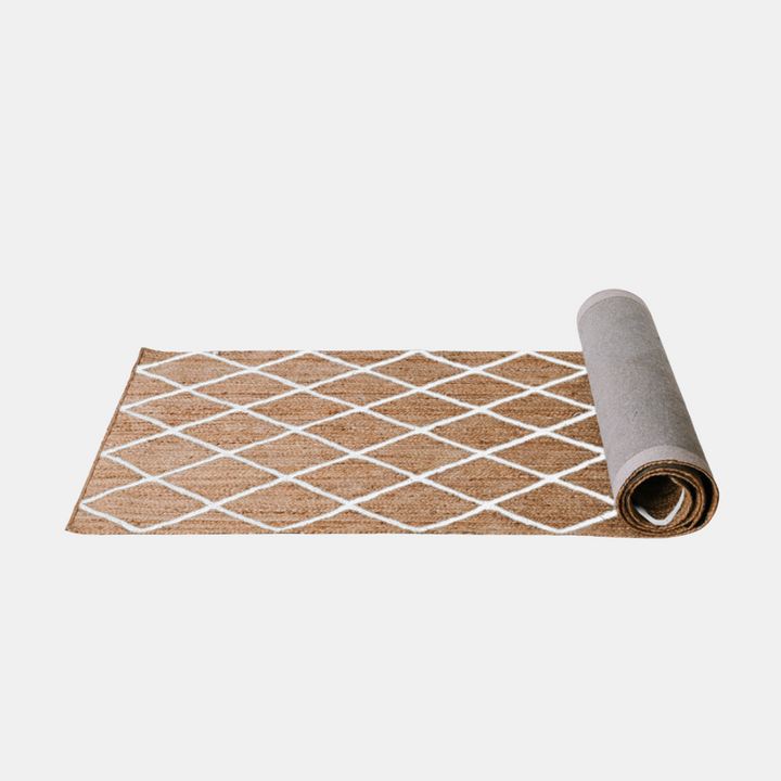 Garcia | Diamond Jute Runner - White - 80 x 300 cm | Shut the Front Door