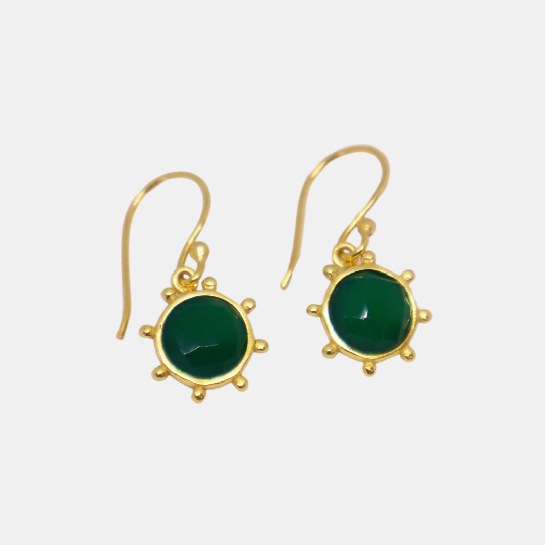 Holiday Accessories | Yves Earrings - Green Onyx | Shut the Front Door