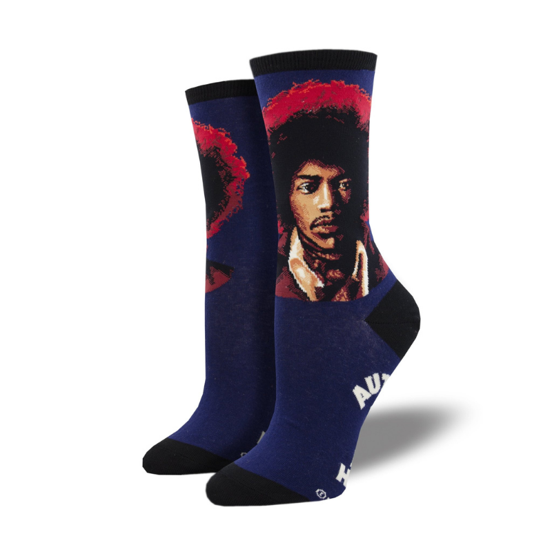 Socksmith | Women's Hendrix Portrait Socks - Blue | Shut the Front Door