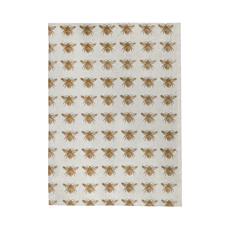 Raine & Humble | Honey Bee Teatowel Mustard | Shut the Front Door