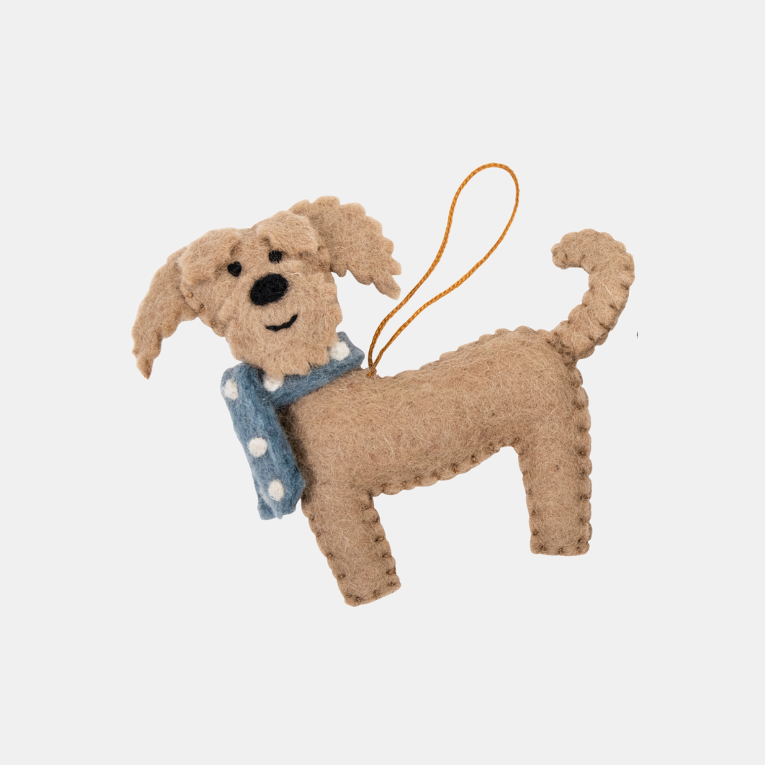 Pashom | Hanging Labradoodle Decoration Gold | Shut the Front Door