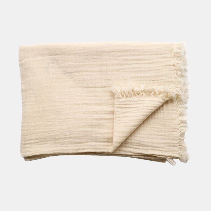Raine & Humble | Soft Cotton Throw - Natural | Shut the Front Door