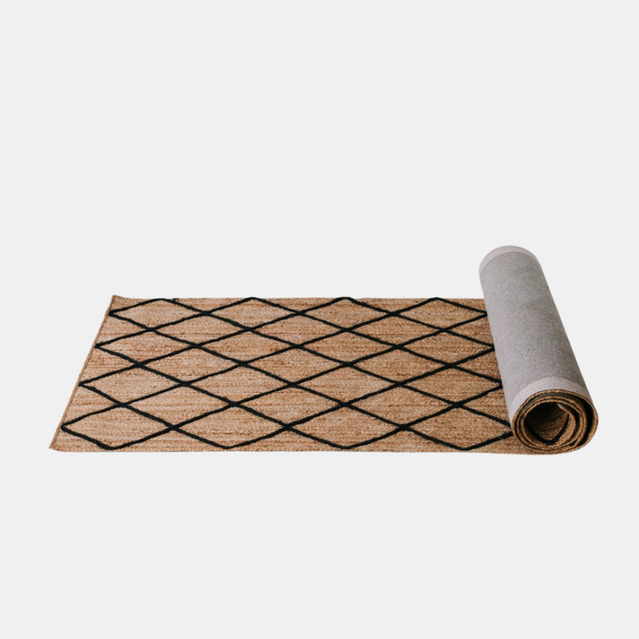 Garcia | Diamond Jute Runner - Black - 80 x 300 cm | Shut the Front Door