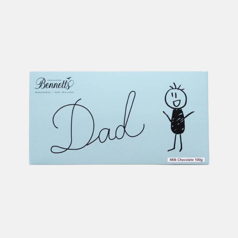 Bennetts Of Mangawhai | Bennetts Message Bar Dad - Milk Chocolate | Shut the Front Door