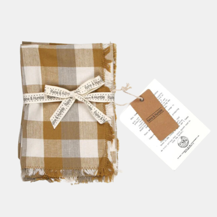 Raine & Humble | Double Check Napkin S/4 - Yellow Sunset | Shut the Front Door
