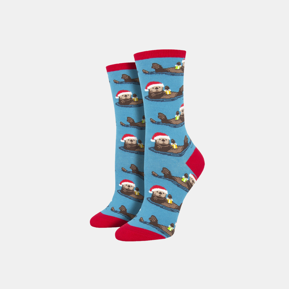 Socksmith | Women's Otterly Merry Socks - Blue | Shut the Front Door