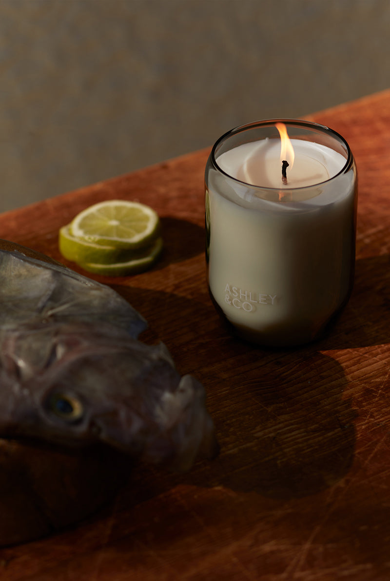 Ashley & Co | Waxed Perfume Kitchen Candle - Lotus Leaf & Lustre | Shut the Front Door