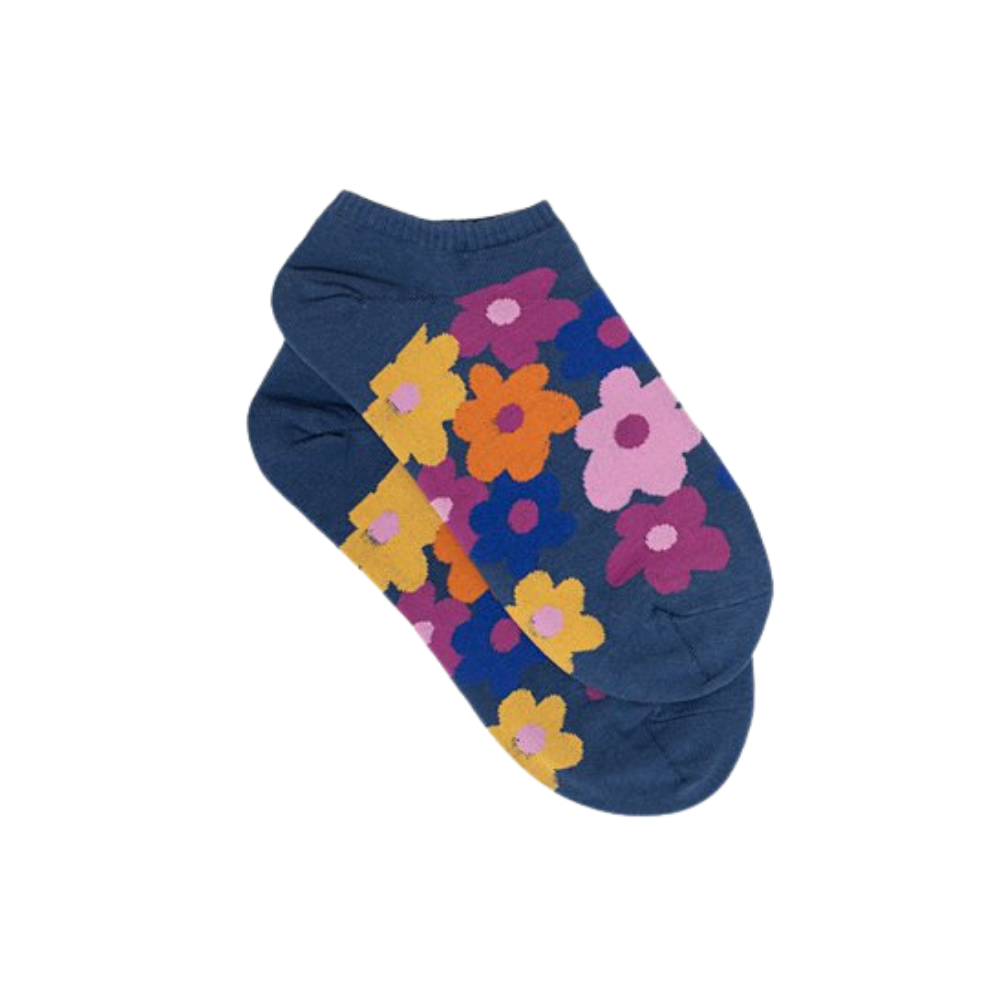 Antler NZ | Retro Flower Ankle Sock - Navy | Shut the Front Door