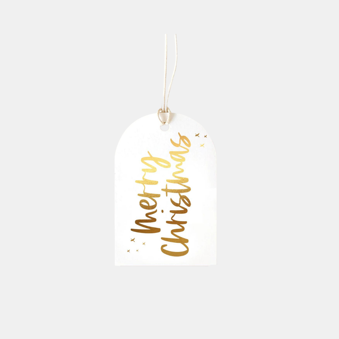 Elm Paper | Gift Tag Merry Christmas Gold | Shut the Front Door