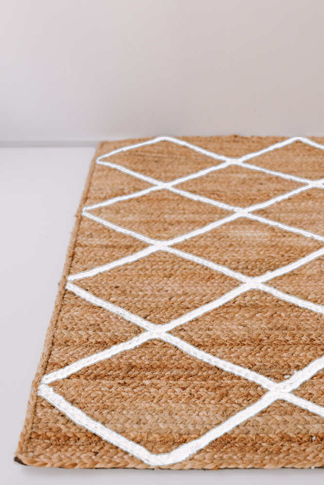 Garcia | Diamond Jute Mat - White - 80 x 120 cm | Shut the Front Door