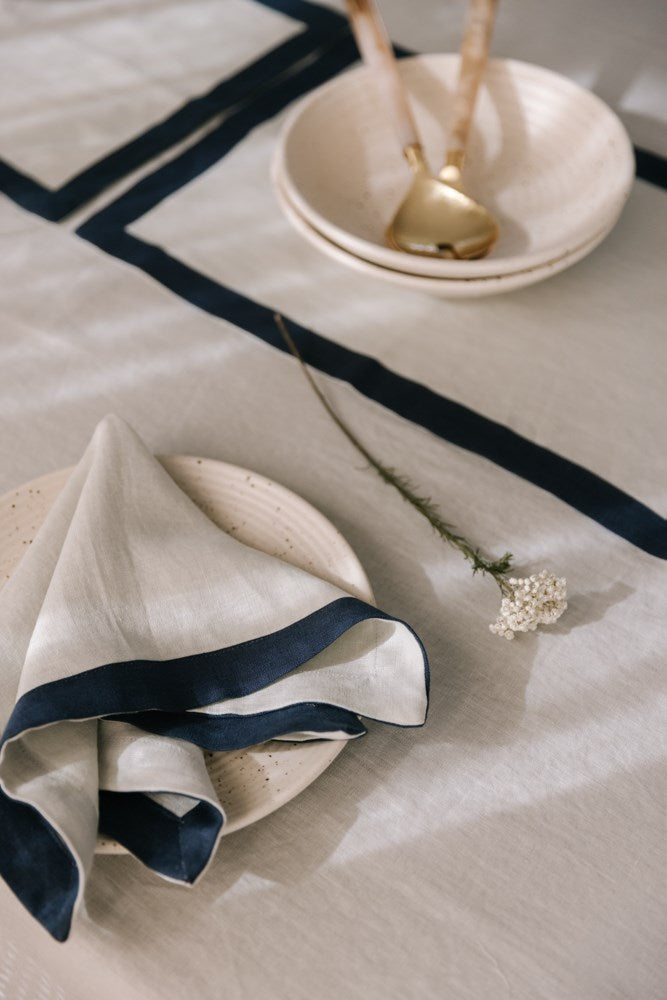 Raine & Humble | Elegance Linen Napkin - Nautic | Shut the Front Door