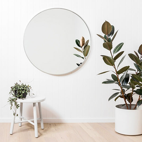 Middle of Nowhere | Flynn Round Mirror 80cm White | Shut the Front Door