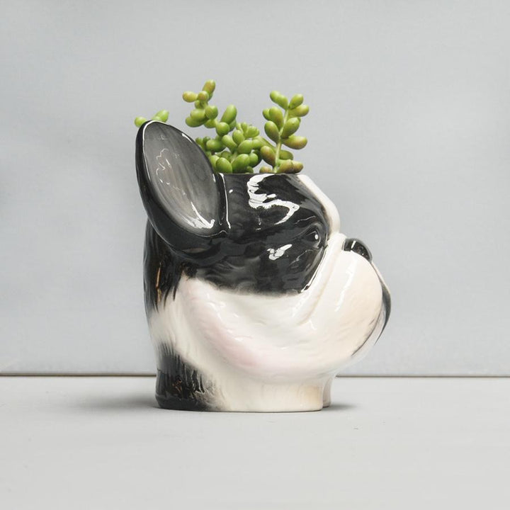 White Moose | Ceramic Planter - Frenchie | Shut the Front Door