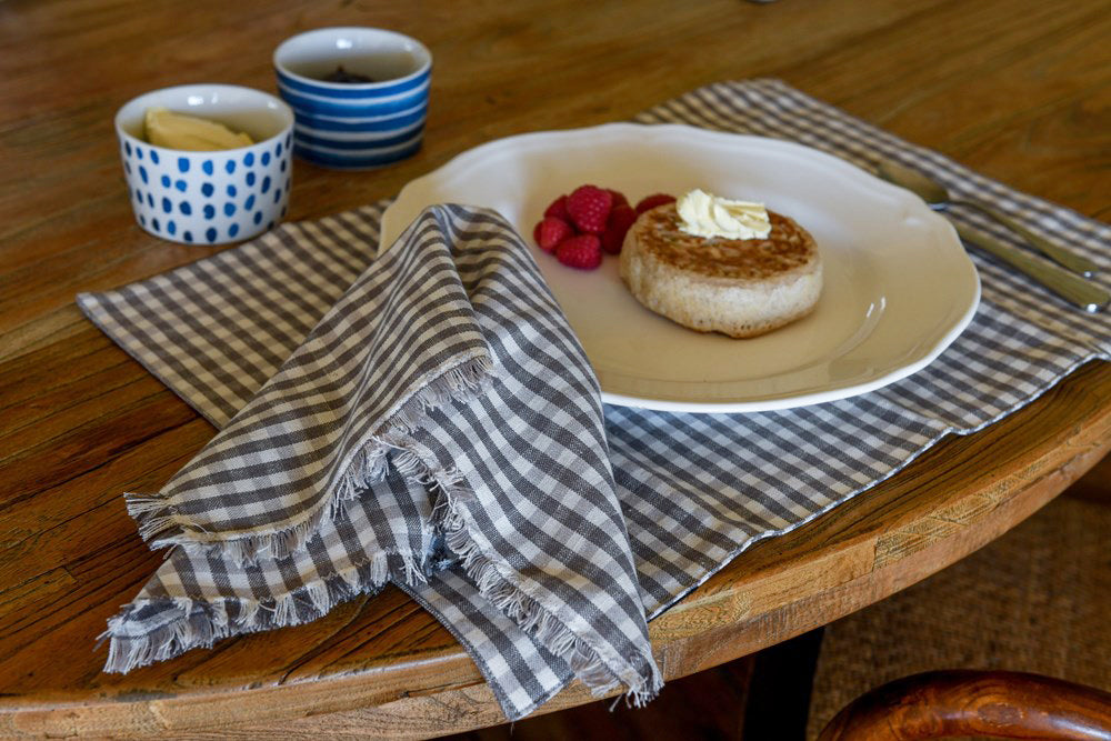 Raine & Humble | Gingham Napkin S/4 - Ash | Shut the Front Door