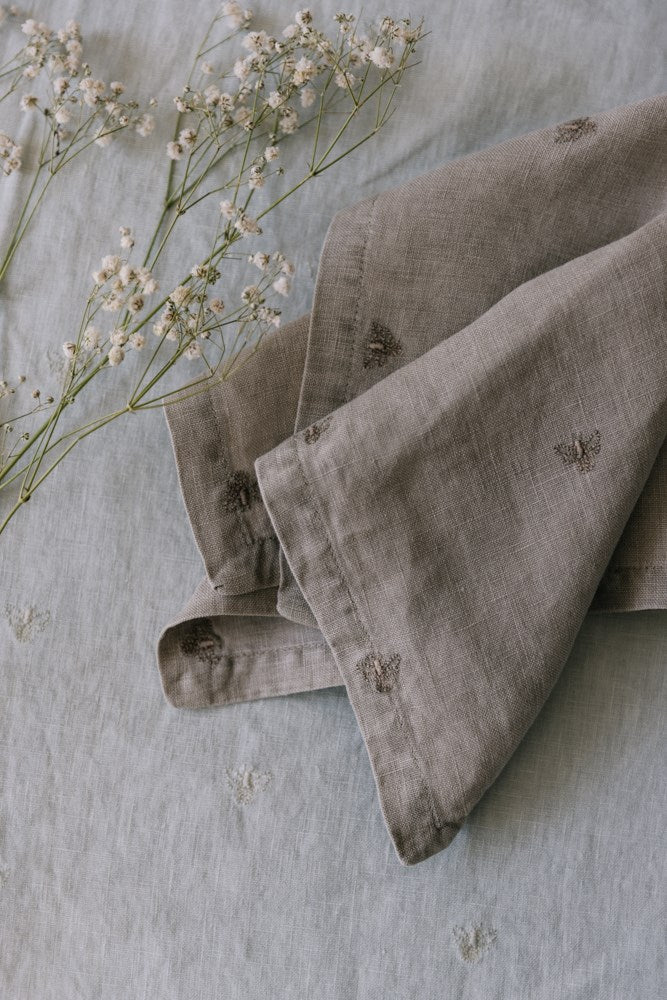 Raine & Humble | Mason Bee Linen Napkin - Stone | Shut the Front Door