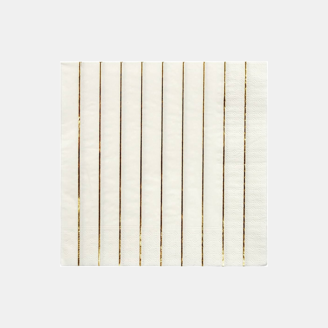 Meri Meri | Gold Stripe Napkins - Large | Shut the Front Door