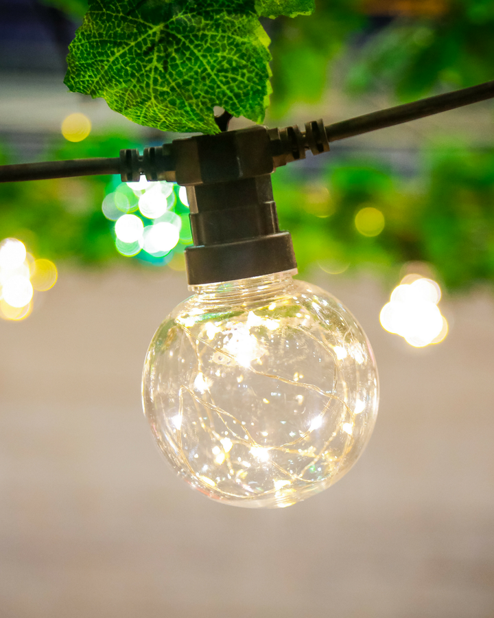 Stellar Haus | Festoons Sphere Twinkle 5m  - Black | Shut the Front Door