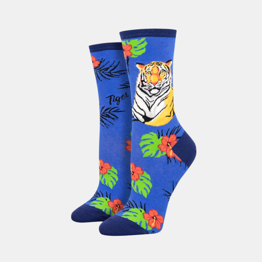Socksmith | Women's Socks Tiger - Blue | Shut the Front Door