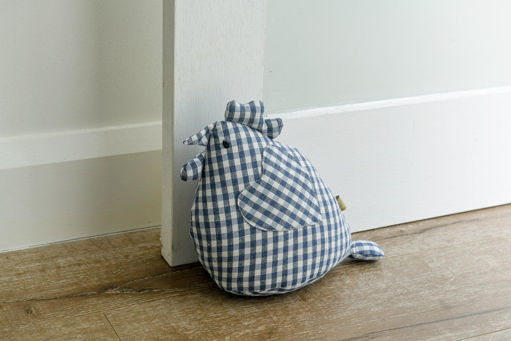 Raine & Humble | Henrietta Gingham Door Stopper - Blueberry | Shut the Front Door