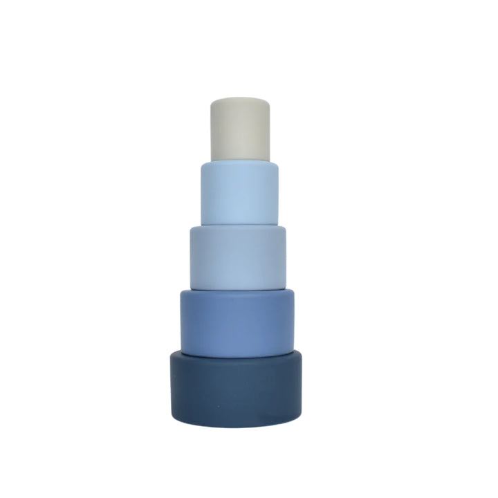 Petite Eats | Round Stacking Cups - Blue | Shut the Front Door