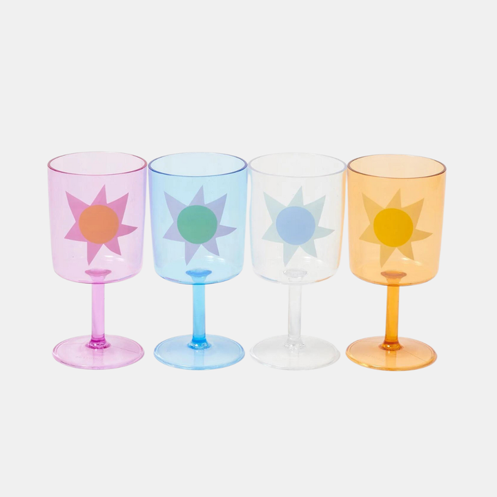 Sunnylife | Poolside Wine Glasses - Utopia Multi (S4) | Shut the Front Door