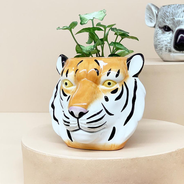 White Moose | Ceramic Planter - Tiger | Shut the Front Door