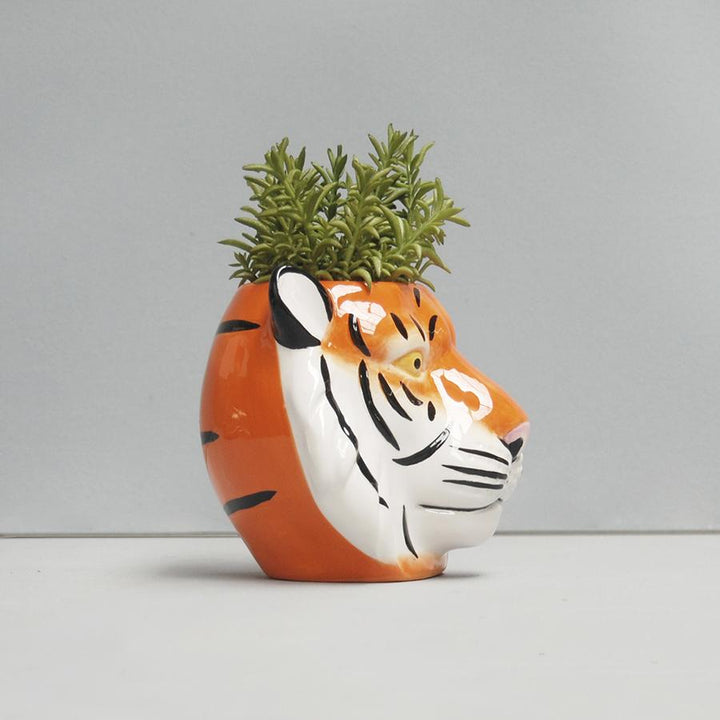 White Moose | Ceramic Planter - Tiger | Shut the Front Door