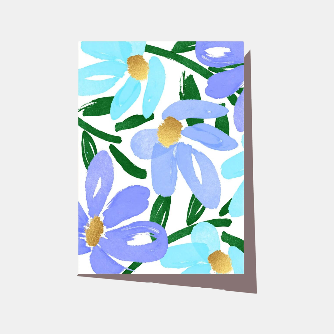 Elm Paper | Card Brushy Flower Blue | Shut the Front Door