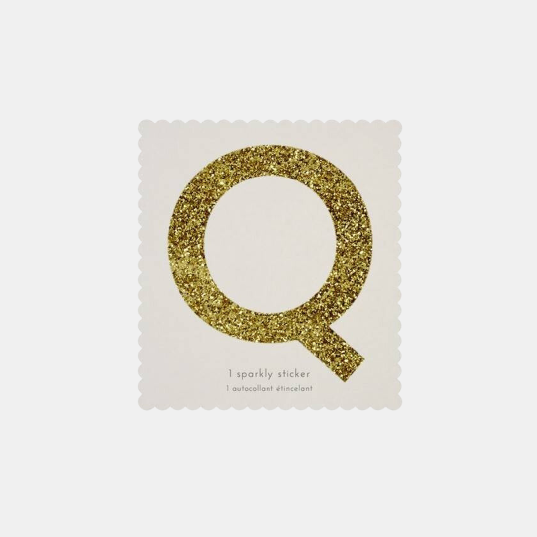 Meri Meri | Glitter Sticker Letter Q | Shut the Front Door