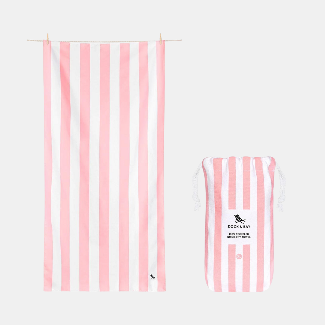 Dock & Bay | Beach Towel Cabana Light Collection - XL Malibu Pink | Shut the Front Door