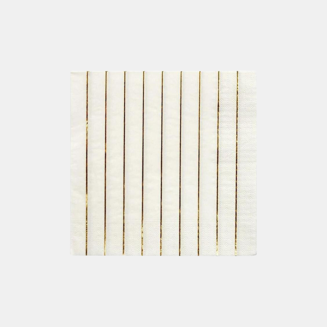 Meri Meri | Gold Stripe Napkins - Small | Shut the Front Door