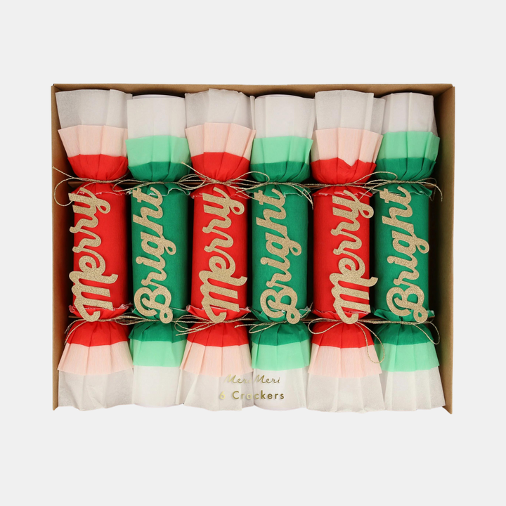 Meri Meri | Merry & Bright Christmas Crepe Crackers | Shut the Front Door