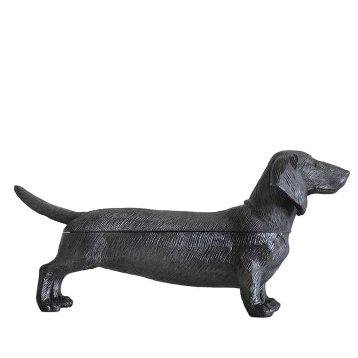 White Moose | Dachshund Secret Bowl - Black | Shut the Front Door