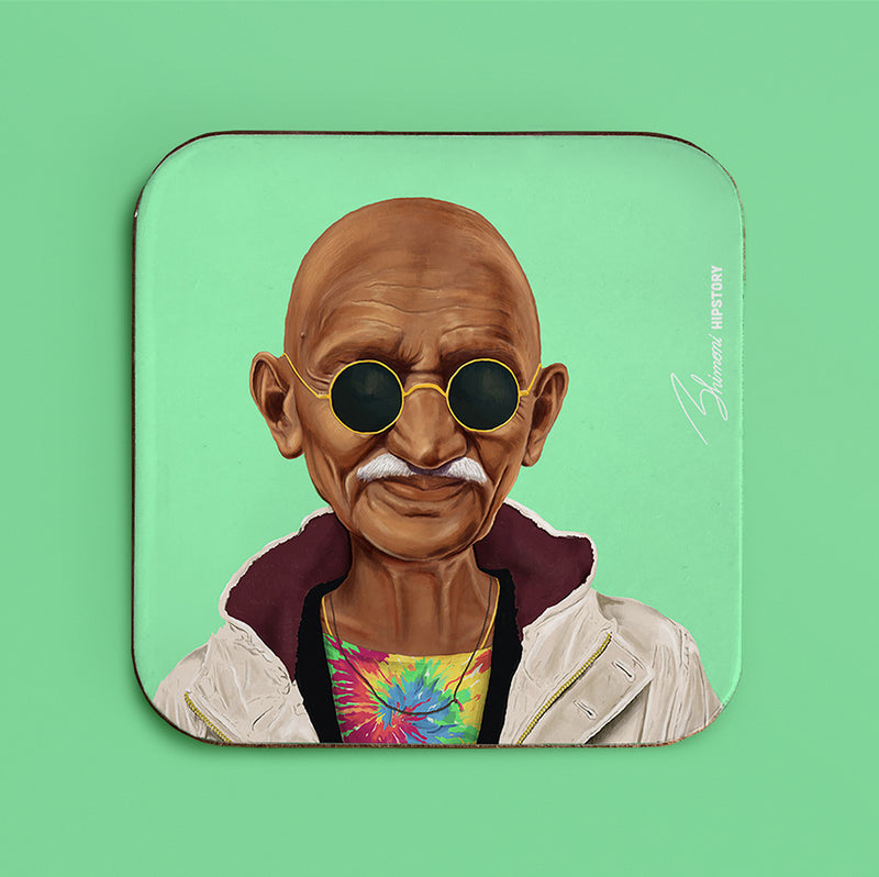 Hipstory | Hipstory Coasters - Gandhi - 8 Pack | Shut the Front Door