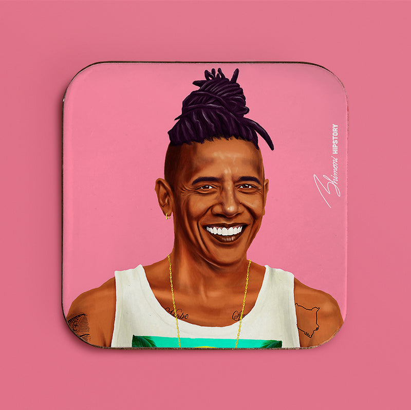 Hipstory | Hipstory Coasters - Barack Obama - 8 Pack | Shut the Front Door
