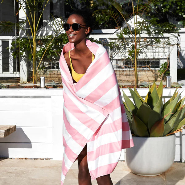 Beach Towel Cabana Light Collection XL Malibu Pink Shut the Front Door