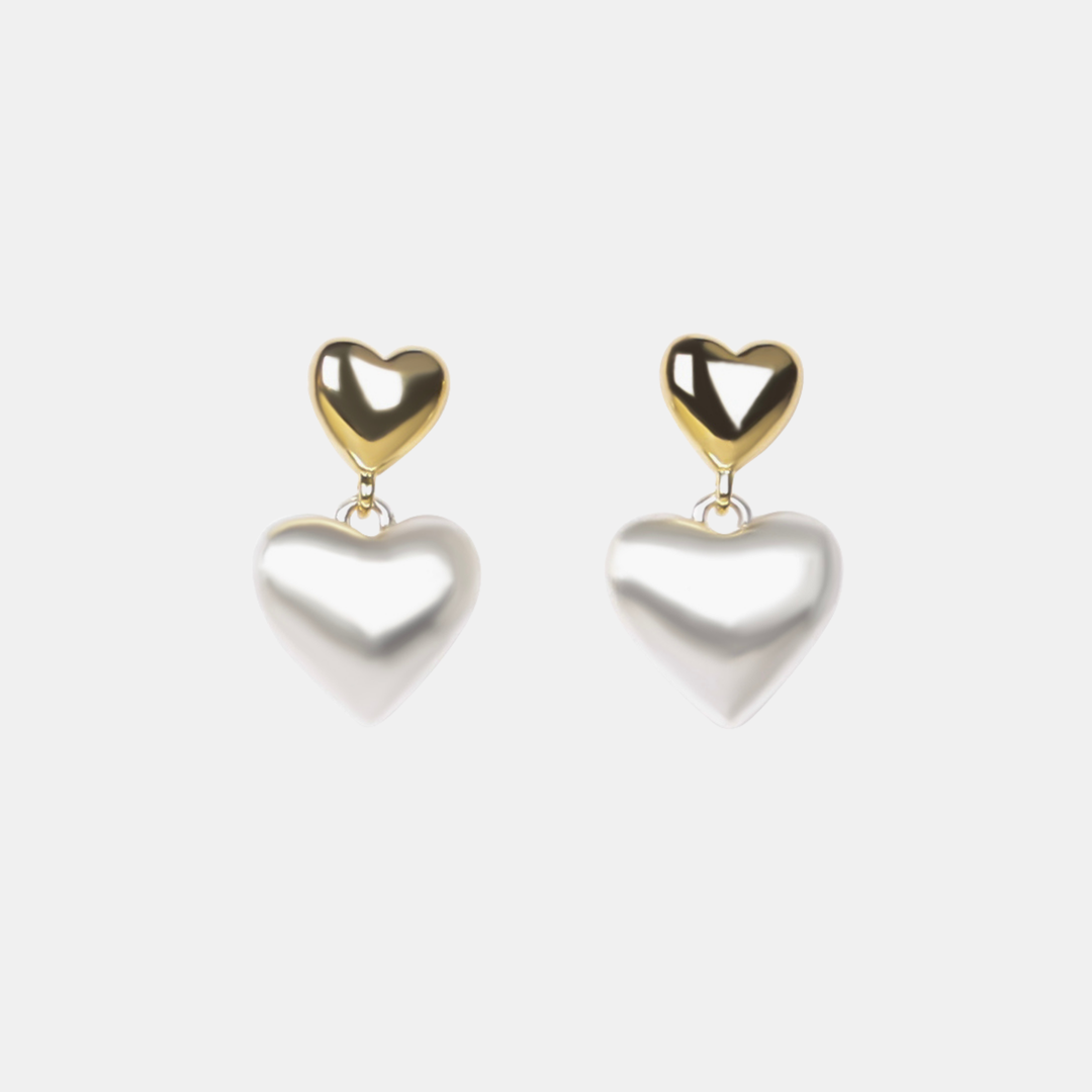 Antigone | Faith Earrings -Double Heart Gold/Silver | Shut the Front Door